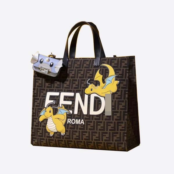 Fendi x FRGMT x Pokémon Brown FF Fabric Bag 8BH357AR1XF1NPJ