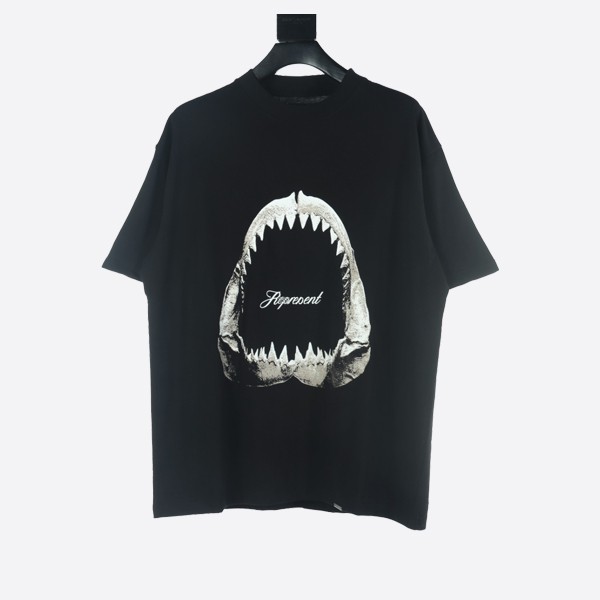 Represent Shark Jaws T-Shirt in Off Black