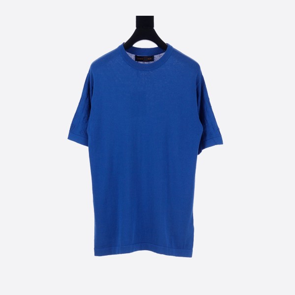 Louis Vuitton Short Sleeve Signature Crew Neck Blue