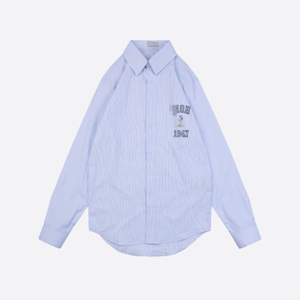 Dior Bobby Shirt in Blue Striped Cotton Poplin