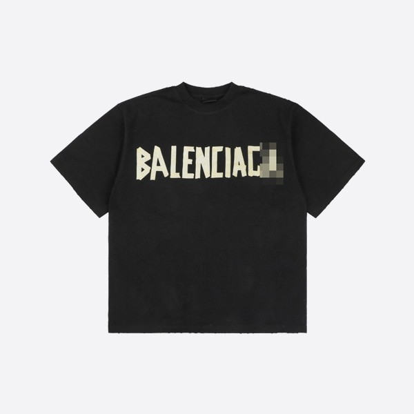 Balenciaga Tape-Type Medium Fit T-Shirt in Faded Black