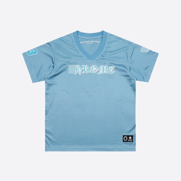 Chrome Hearts Sports Mesh Warm-Up Short Sleeve Jersey, Blue