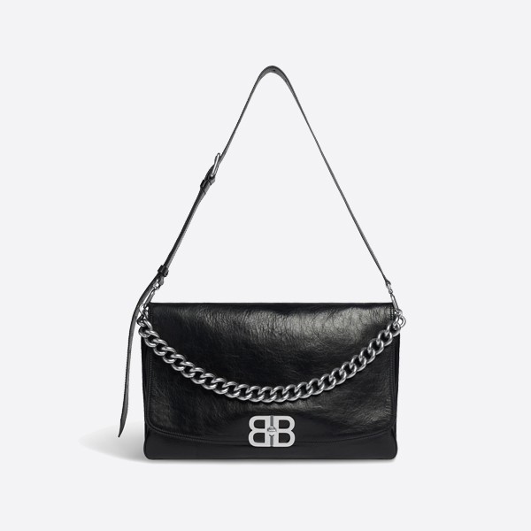 Balenciaga BB Soft Large Flap Bag - Black 7484882AAI41000