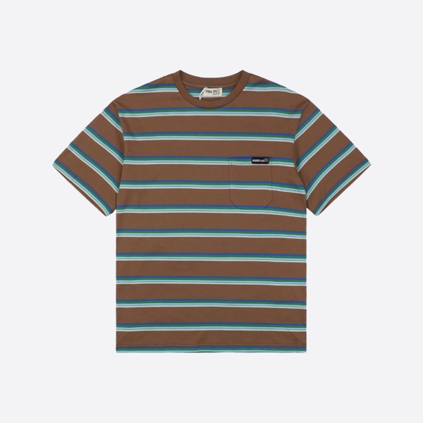 Miu Miu striped cotton jersey in brown