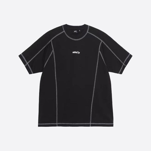 Stüssy Wave Cotton Crew in Black