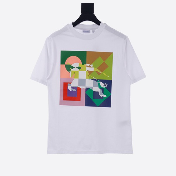 Burberry Geometric EKD Cotton T-Shirt (White)