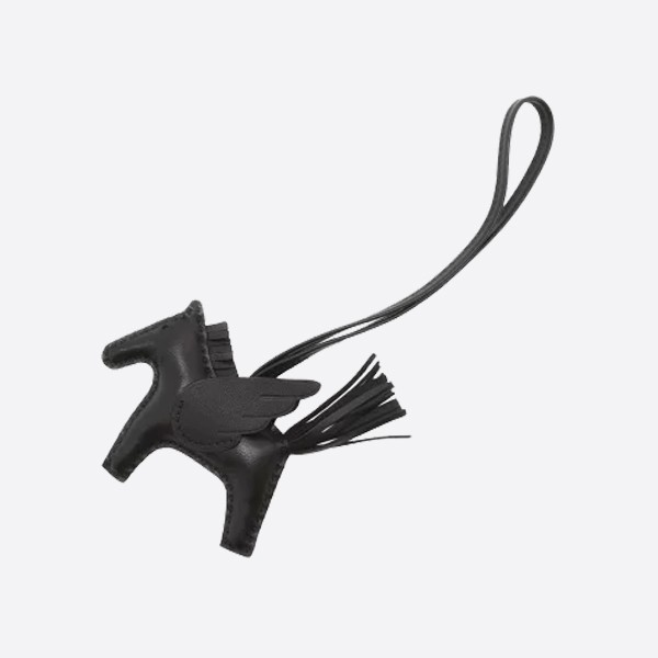 Hermes Rodeo PM Pegasus Bag Charm in Black