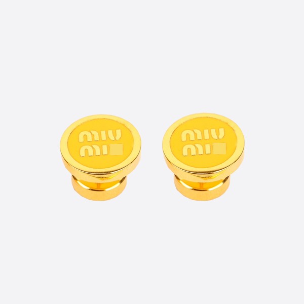 Miu Miu Pomegranate Yellow Enamel Metal Earrings 5JO912_2F6T_F0E05
