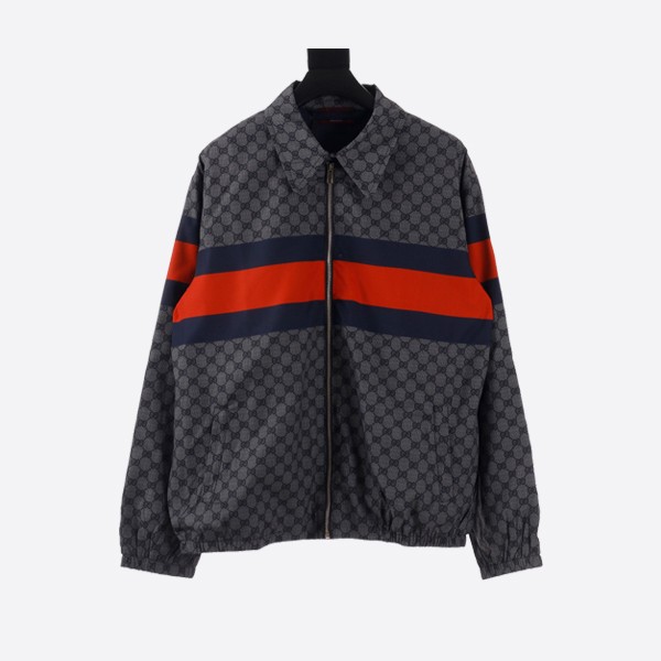 Gucci GG print cotton jacket in blue