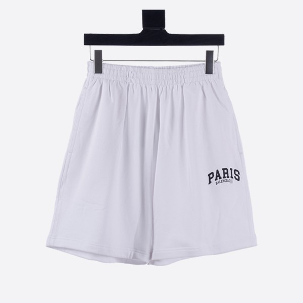 Balenciaga Cities Paris Cotton Shorts in White