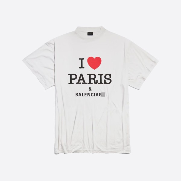 Balenciaga I Love Paris & Balenciaga Oversized White T-Shirt