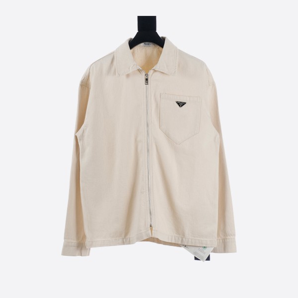 Prada Natural Velvet Denim Blouson Jacket