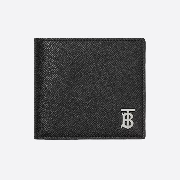 Burberry Grainy Leather TB Bifold Wallet, Black, 80627091