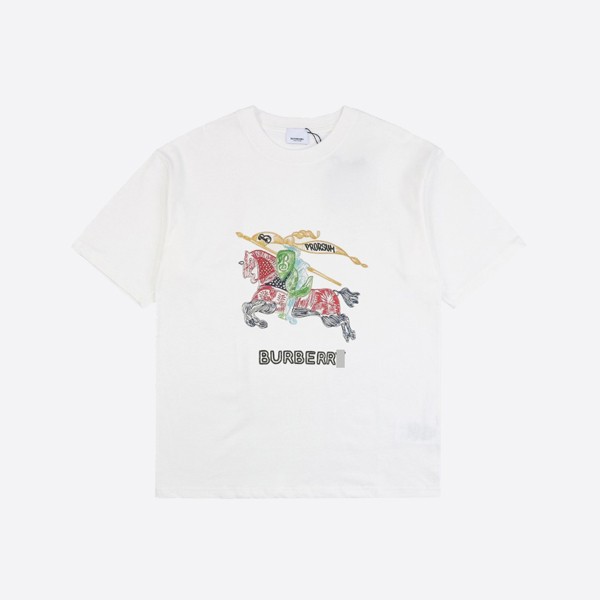 Burberry Colorful Horse Night Print Short Sleeve