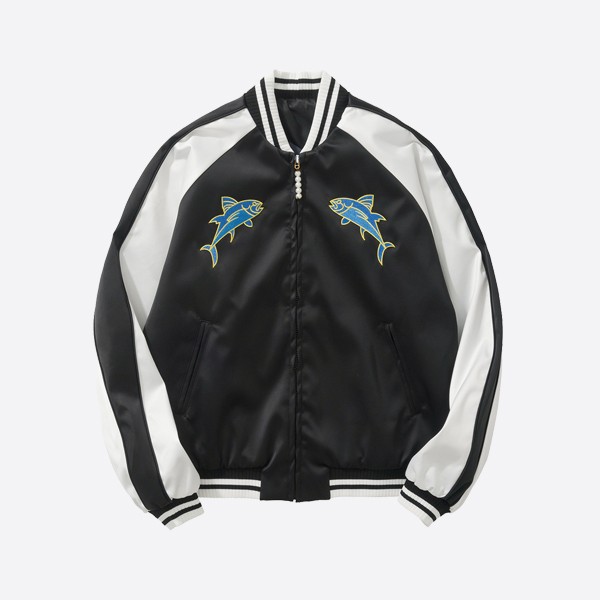 Louis Vuitton Fish Embroidered Baseball Jacket