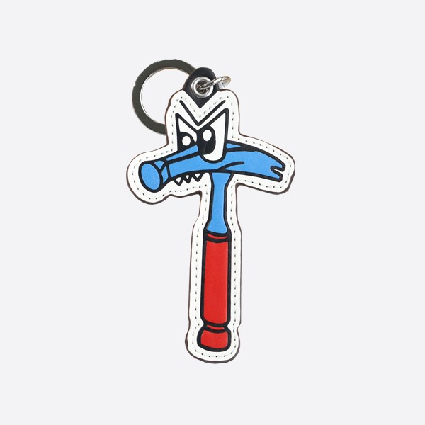 Louis Vuitton Cartoon Blue and Red Hammer Keychain