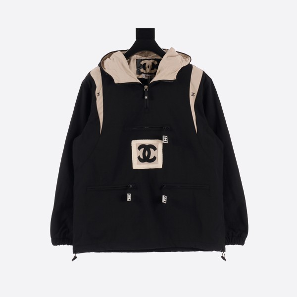 Chanel Embroidered Slogan Vintage Zip-Up Trench Coat