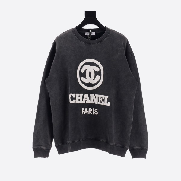 Chanel Washed Foam Print Crew Neck Sweatshirt