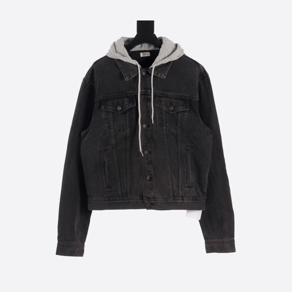 Celine patchwork hooded denim jacket