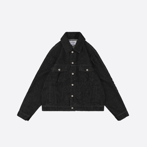 Loewe denim jacket with embroidered arm logo