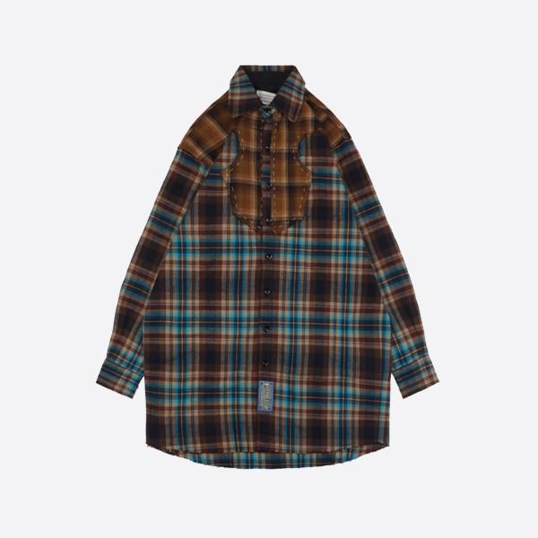 Maison Margiela Patchwork Check Long Sleeve Shirt