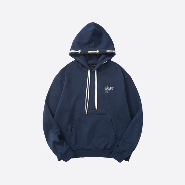 Louis Vuitton Back Logo Knit Hoodie Blue