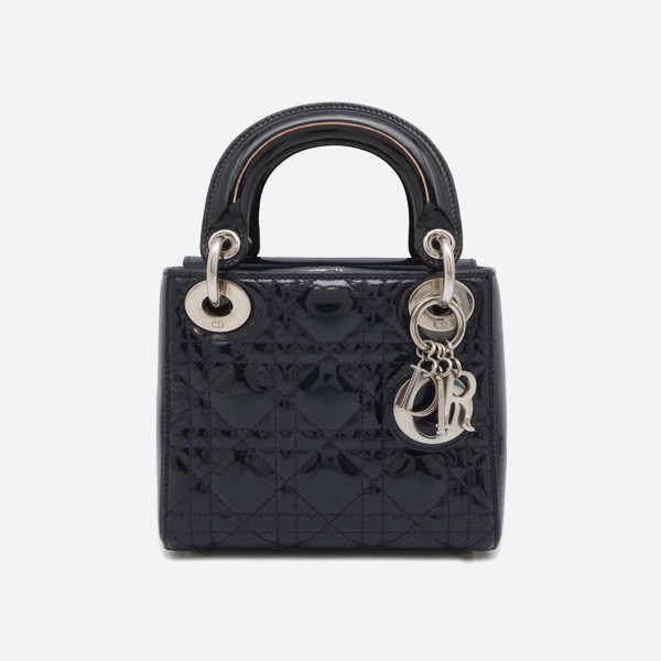 Dior Lady Micro Bag Cannage Patent Calfskin Black