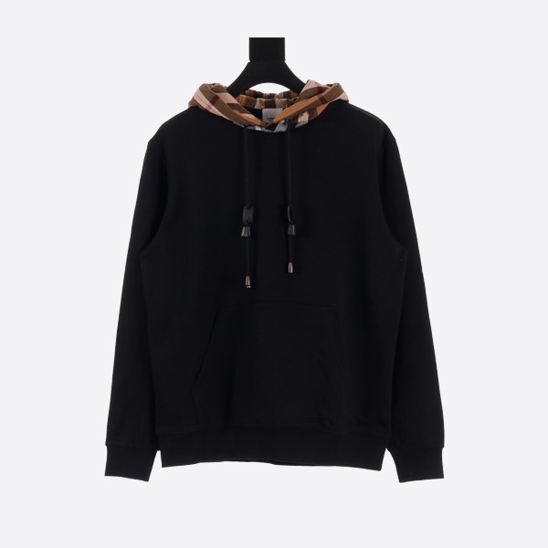 Burberry black checked hooded sweatshirt