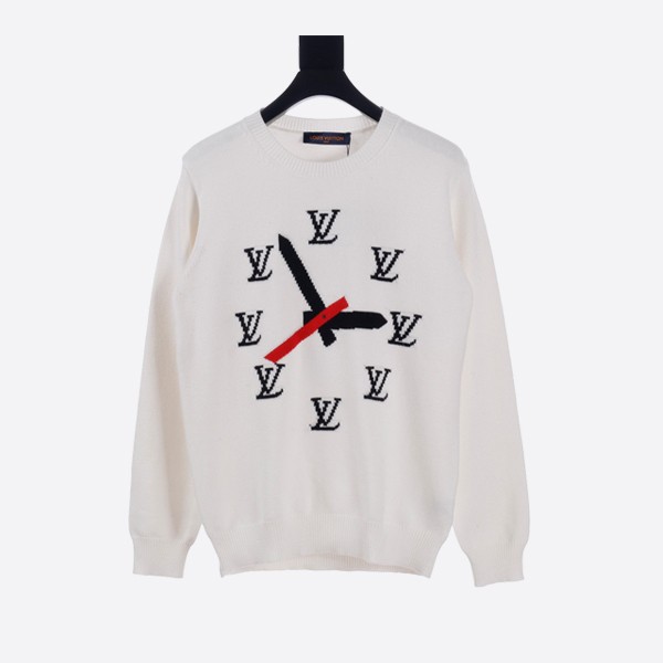Louis Vuitton Clock Crew Neck Sweater in White