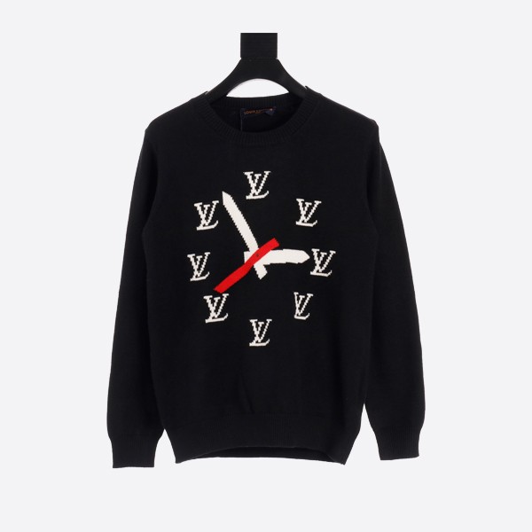 Louis Vuitton Clock Crew Neck Sweater in Black