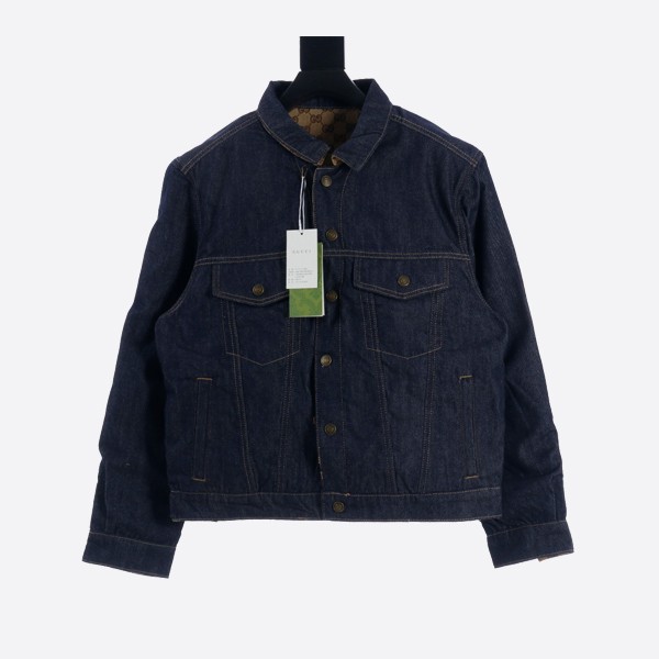 Gucci all-over jacquard reversible denim jacket
