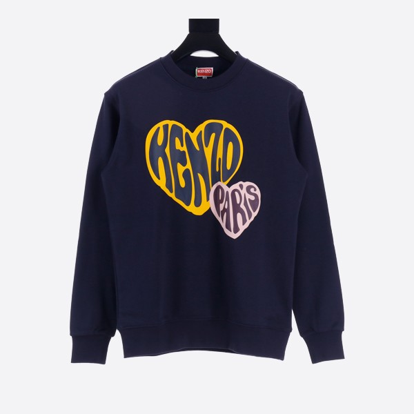 Kenzo Double Heart Print Long Sleeve Sweatshirt