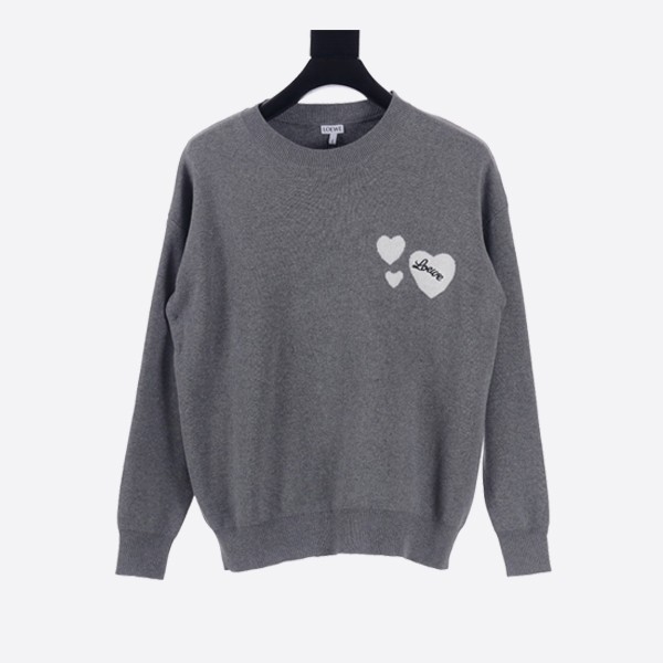 Louis Vuitton Round Neck Love Sweater in Gray