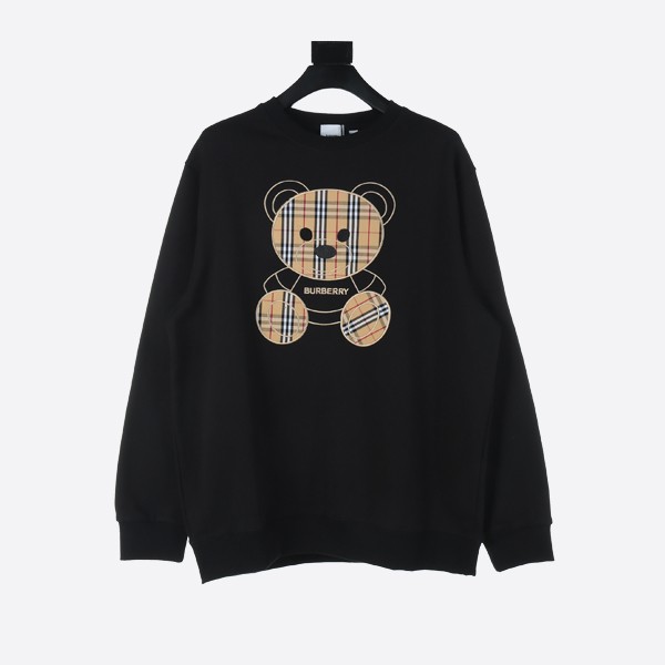 Burberry Bear crew neck sweatshirt in black with embroidered chest