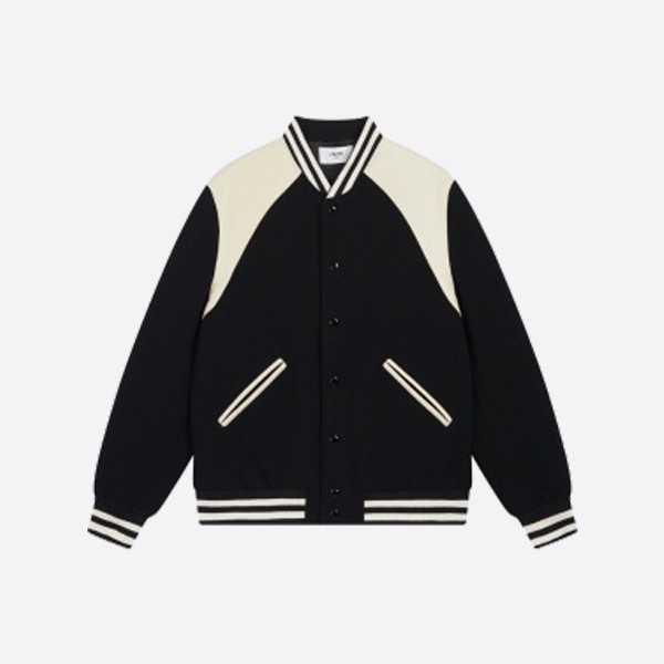Celine Hedi Raglan Leather Baseball Jersey