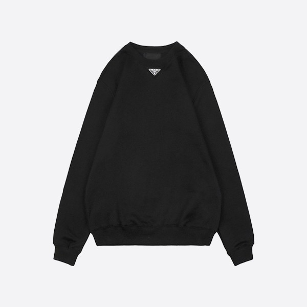 Prada 24Fw triangle logo basic crew neck sweatshirt