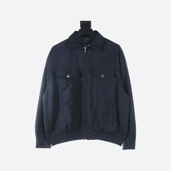 Miu Miu Triangle Pocket Batavia Wool Coach Jacket