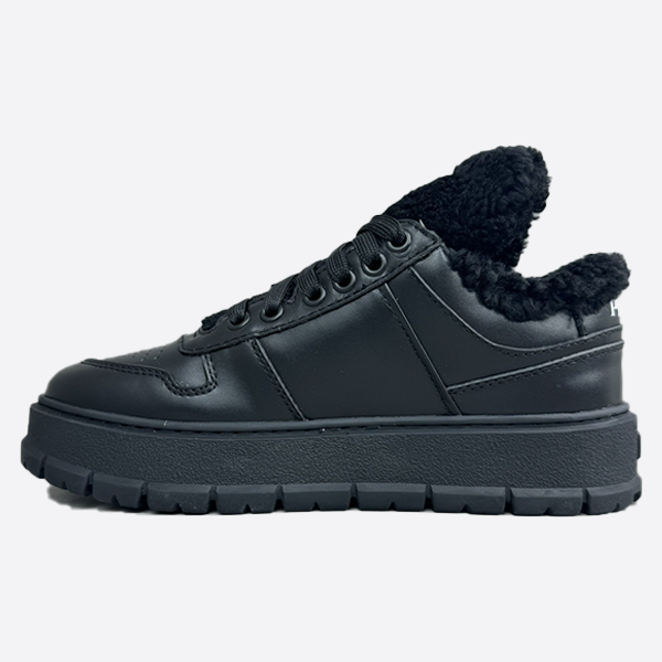 Prada Black Brushed Leather Lace-Up Shoes 1E249N_055_F0002_F_B050