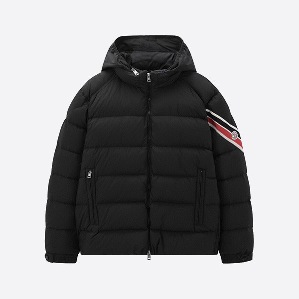 Moncler 3-tone webbing down jacket in black