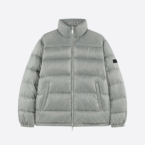 Dior full logo down jacket in silver