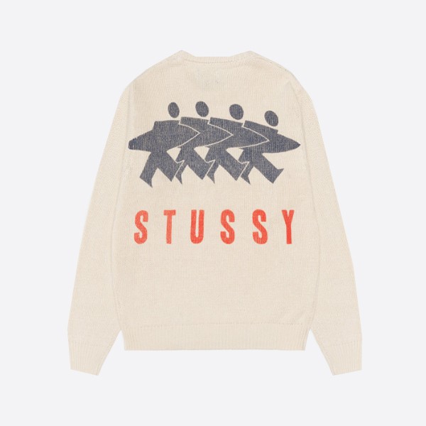 Stüssy FW24 Surfman Icon Cotton Linen Crew Jacket in White