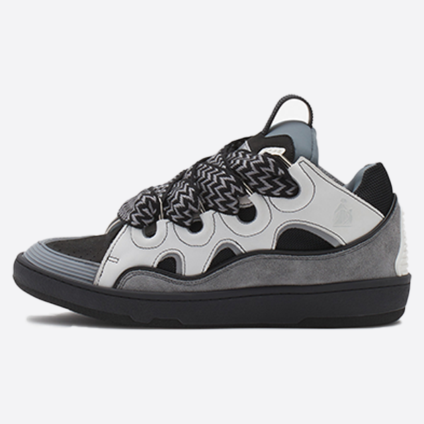 Lanvin Calfskin Casual Shoes in White, Gray, and Black, FW-SKDK02-TONE-P24001835 (Gold Version)