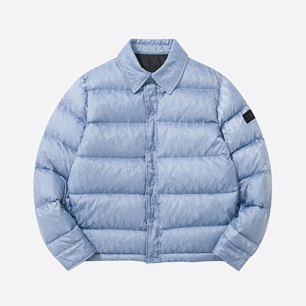 Dior Oblique Quilted Jacket in Blue Technical Jacquard