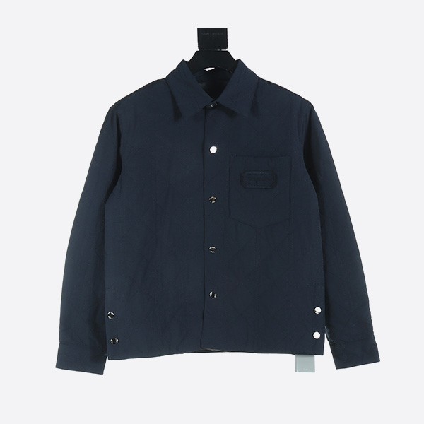 New Dior Diamond Check Shirt Jacket in Navy