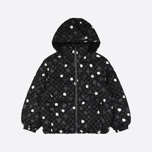 Louis Vuitton 24Fw Polka Dot Monogram Hooded Down Jacket