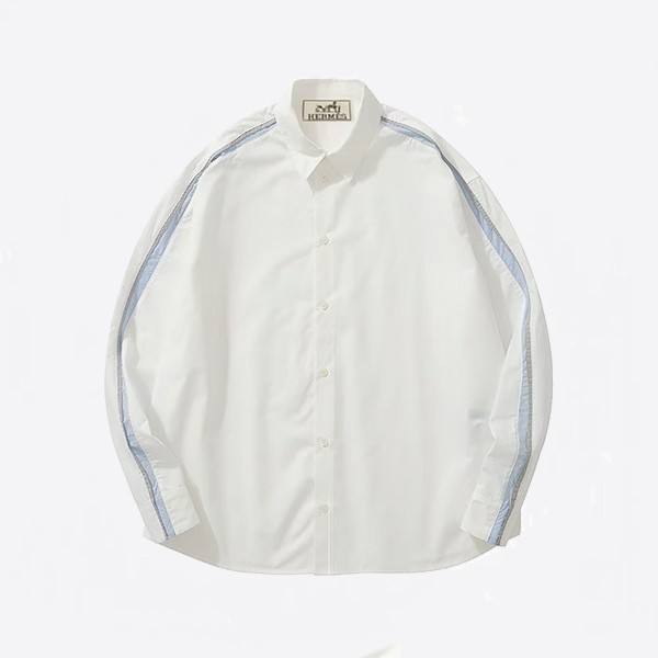 Hermes Shirt Boxy Fit Blue Line White