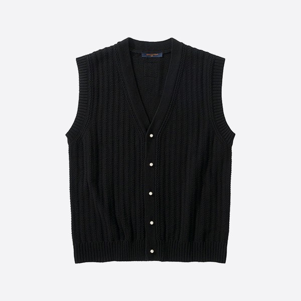 Louis Vuitton V-neck Merino wool vest with cable pattern