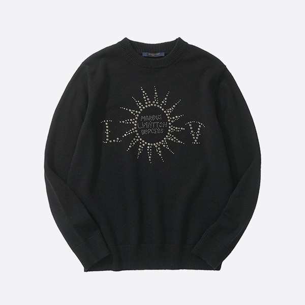 Louis Vuitton Embellished Long Sleeve Merino Wool Crew Neck