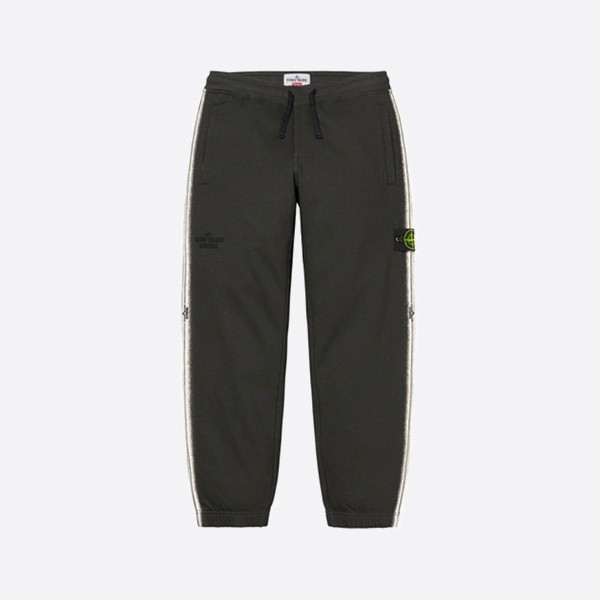 Supreme Stone Island Striped Sweatpants in Black
