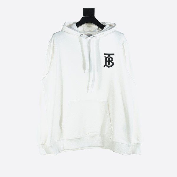 Burberry Classic BT Laminated Hooded Sweatshirt in White